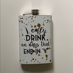 Metal Flask- gold white silver